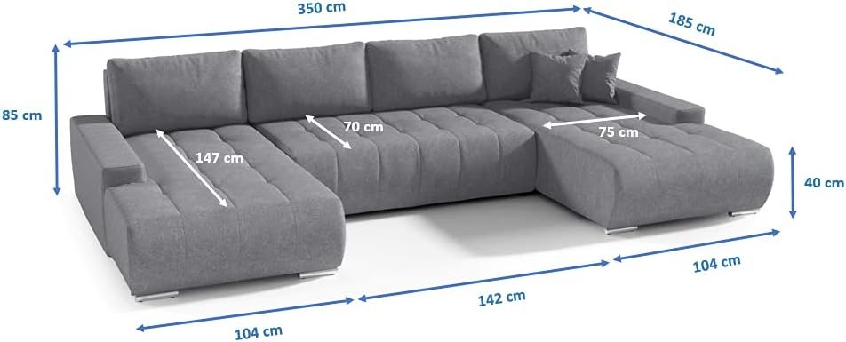 Canapé d'angle panoramique en U Convertible – Image 6