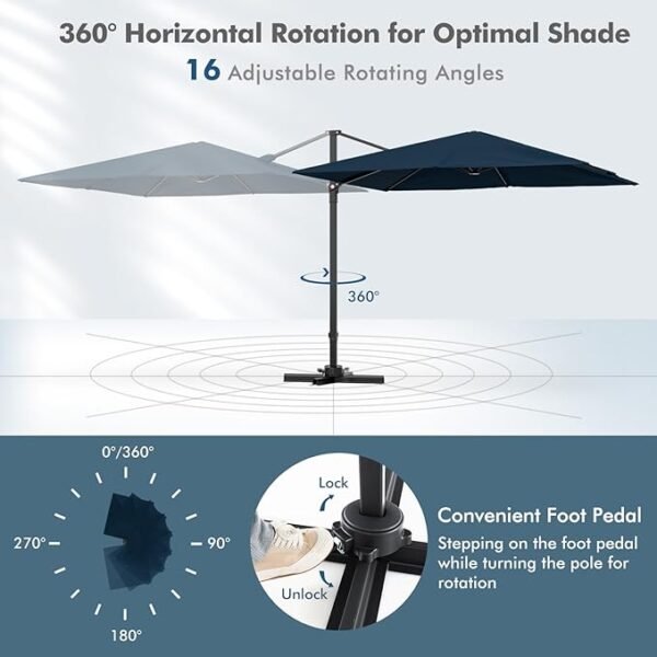 Parasol de terrasse déporté carré d'extérieur – Image 7