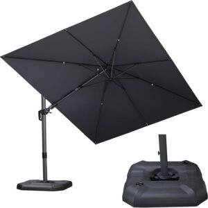 Parasol Déporté Pivotant 2,7 × 3,6 m Rectangulaire