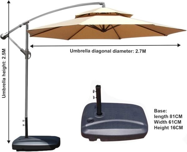 Parasol de Jardin, Parasol déporté d'extérieur – Image 3