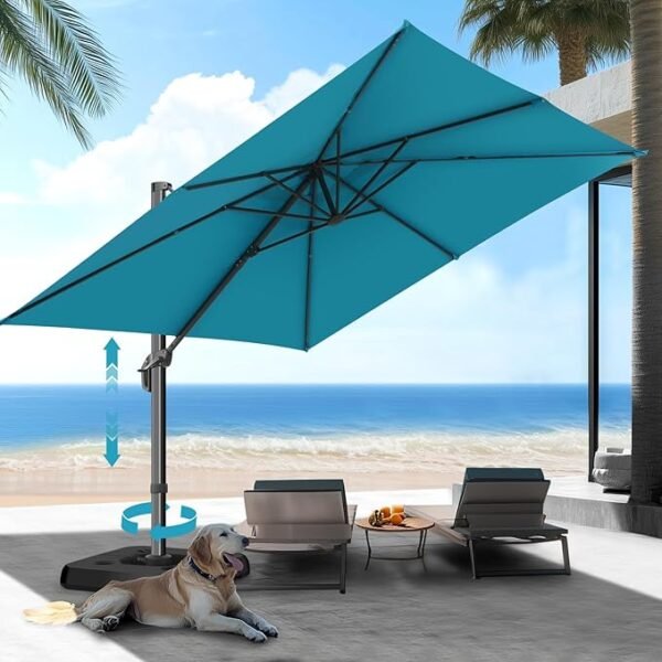 Grand parasol de patio déporté en aluminium – Image 5