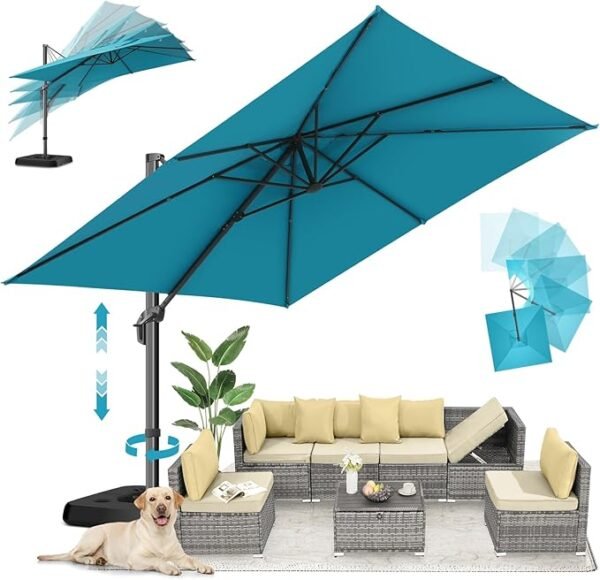 Grand parasol de patio déporté en aluminium – Image 4