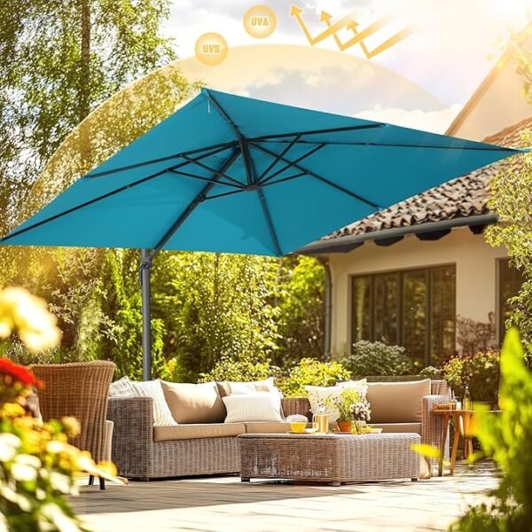 Grand parasol de patio déporté en aluminium – Image 7