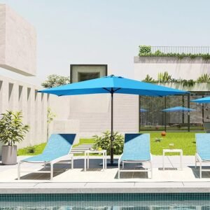 Parasol de table avec inclinaison et manivelle