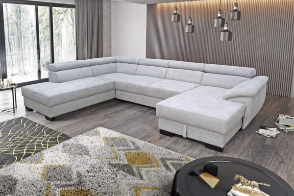 Canapé avec Fonction Couchage et tiroir de lit en Forme de U – Image 9